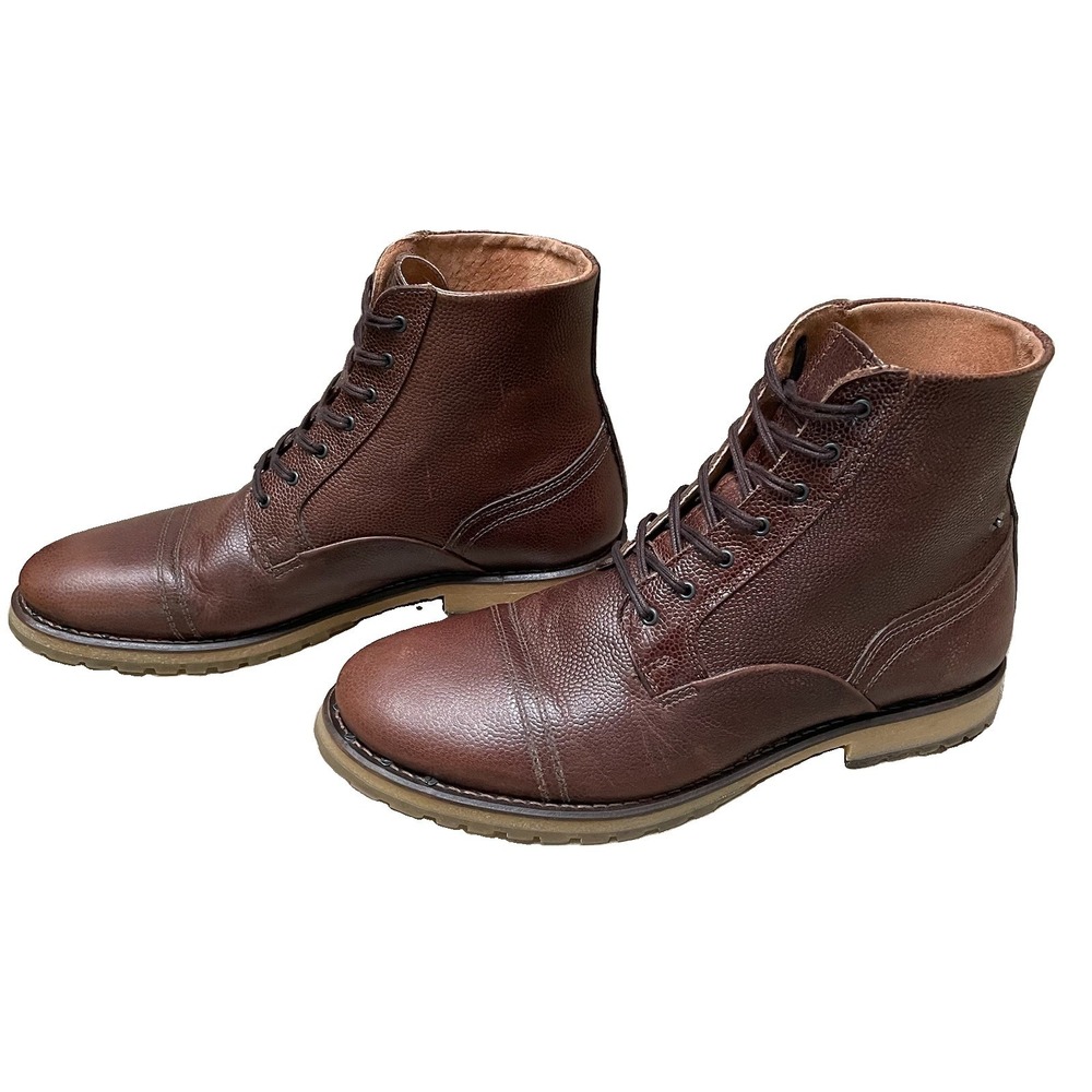 Y2K‎ Diesel Service Boots Men's 9/42 *Portugal Brown Pebble Leather Lace Up RARE